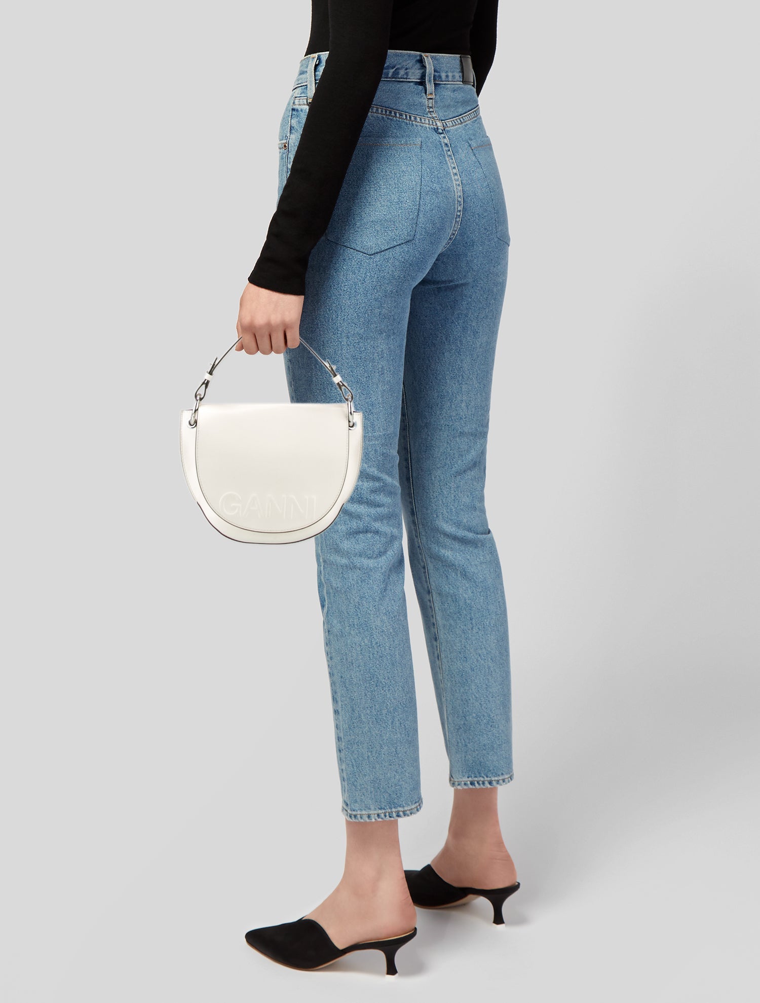 Ganni Leather Top Handle Bag