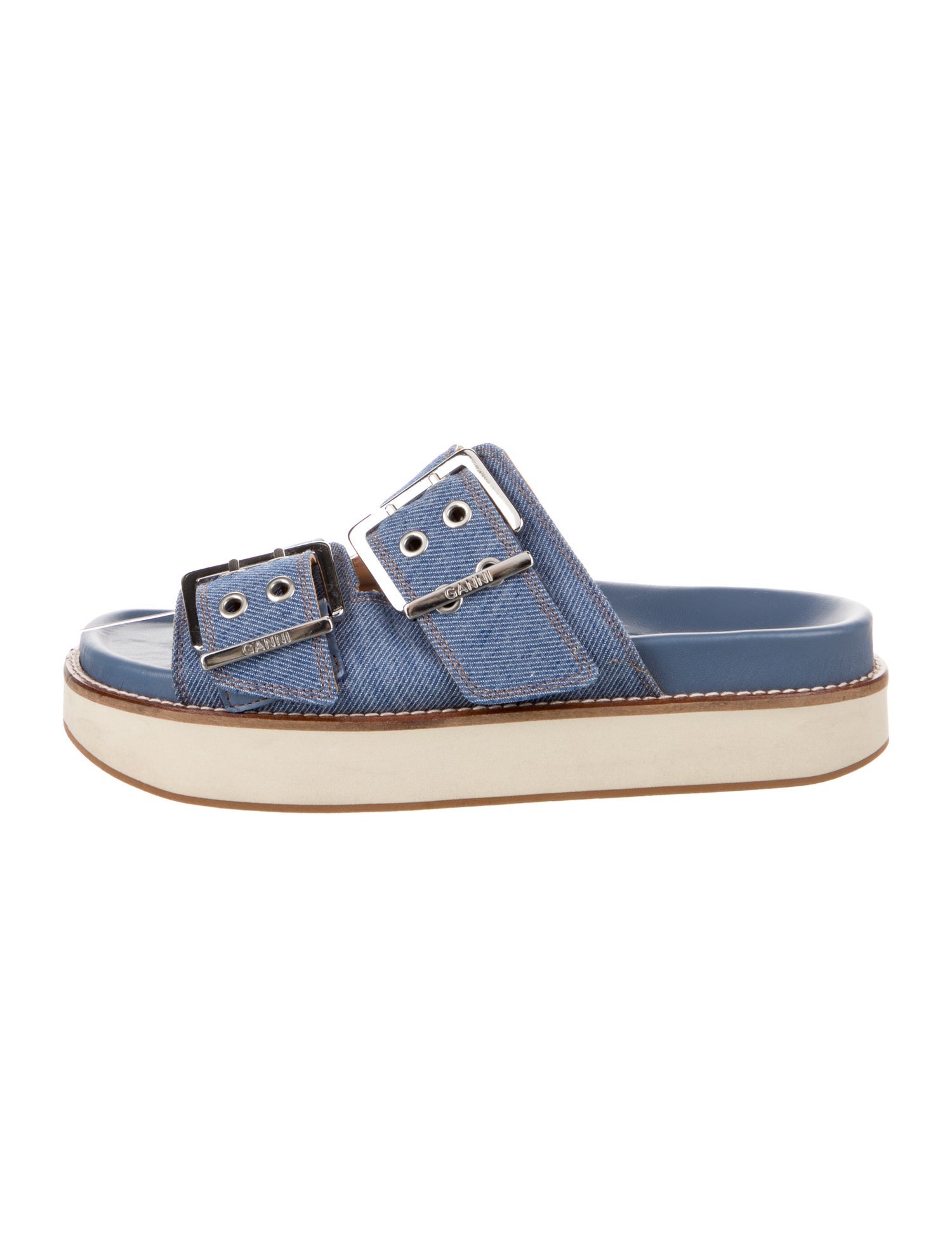 Ganni Denim Slides