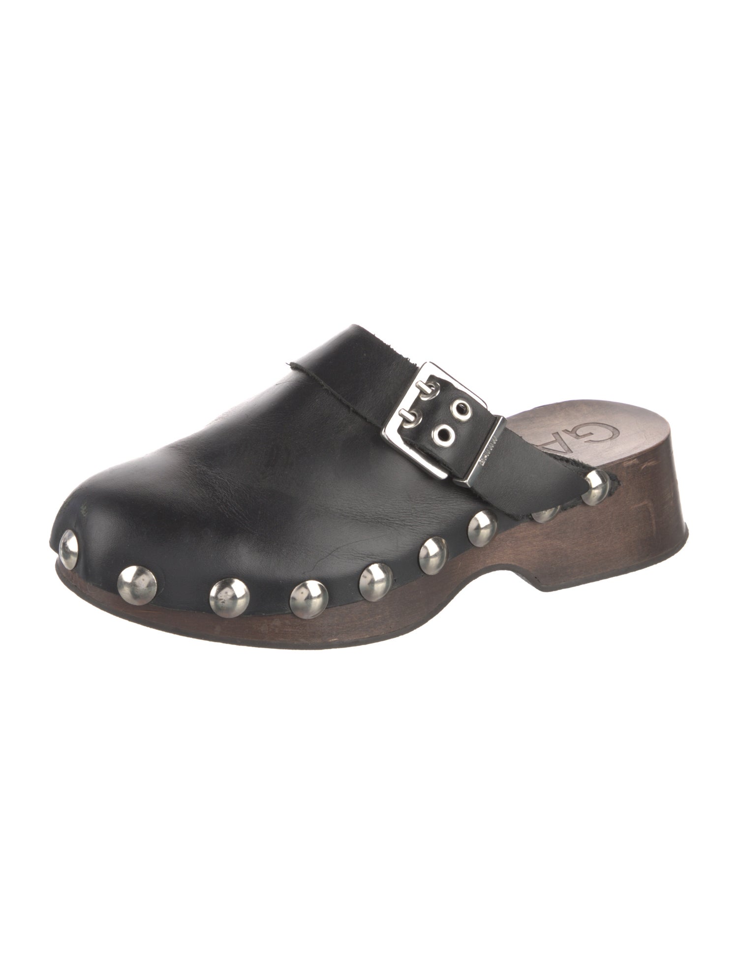 Ganni Leather Studded Accents Mules