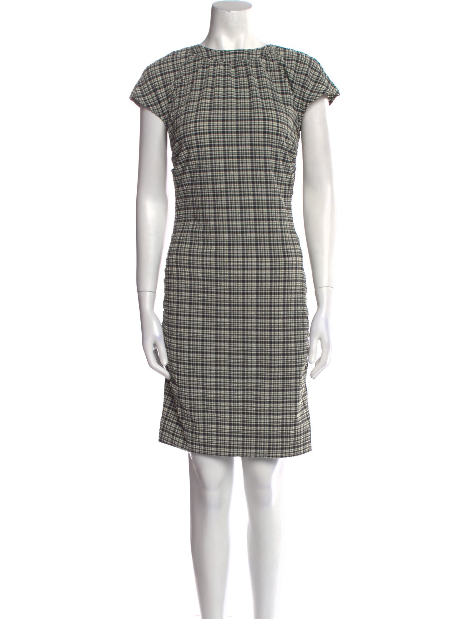 Ganni Plaid Print Mini Dress