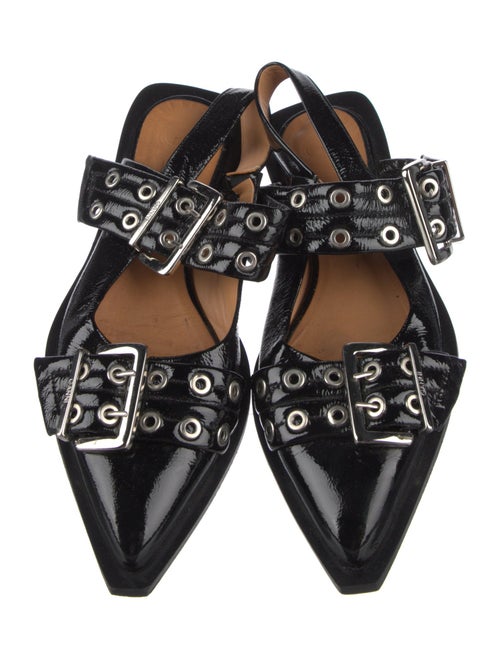 Ganni Patent Leather Slingback Flats