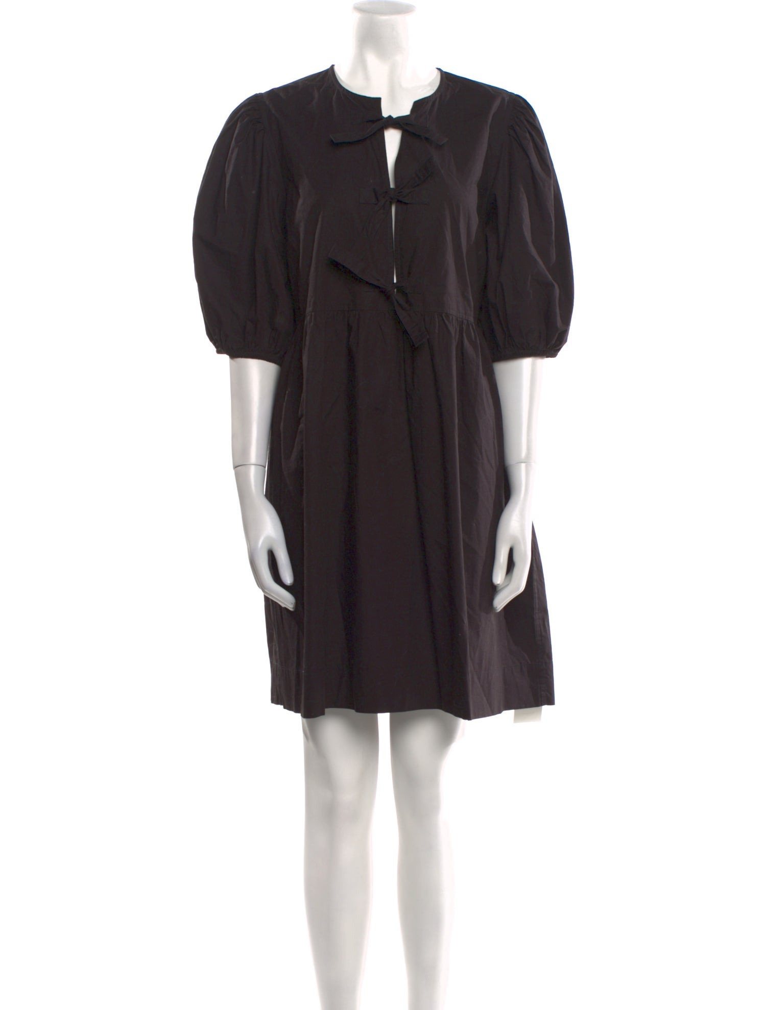 Ganni Tie Neck Mini Dress