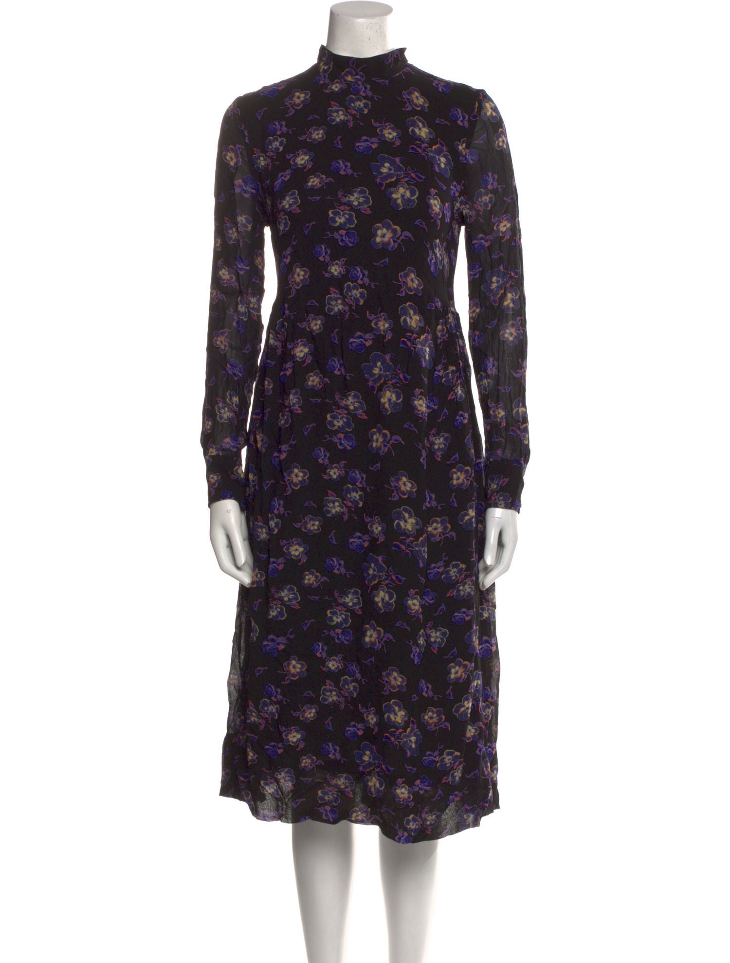 Ganni Floral Print Midi Length Dress