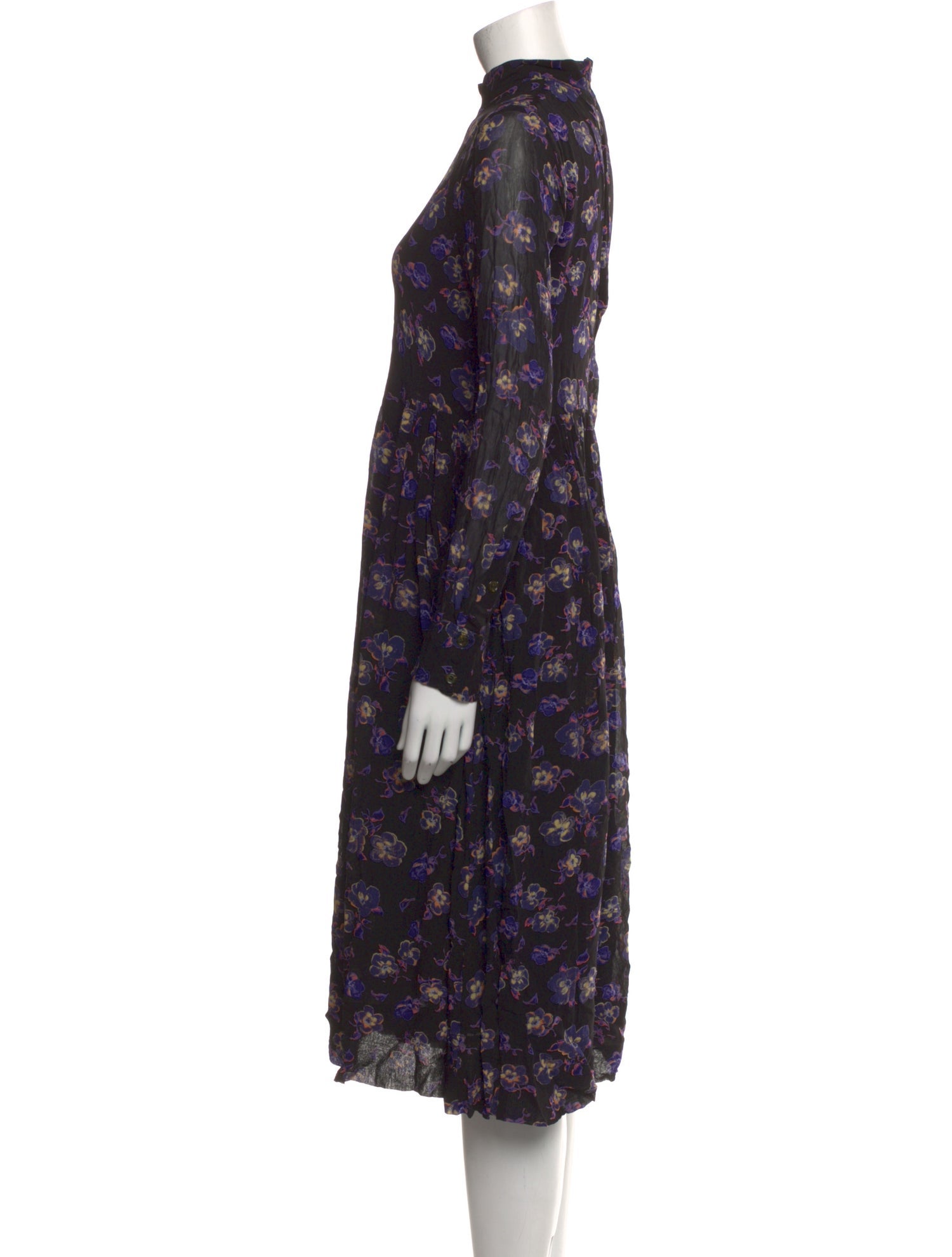 Ganni Floral Print Midi Length Dress