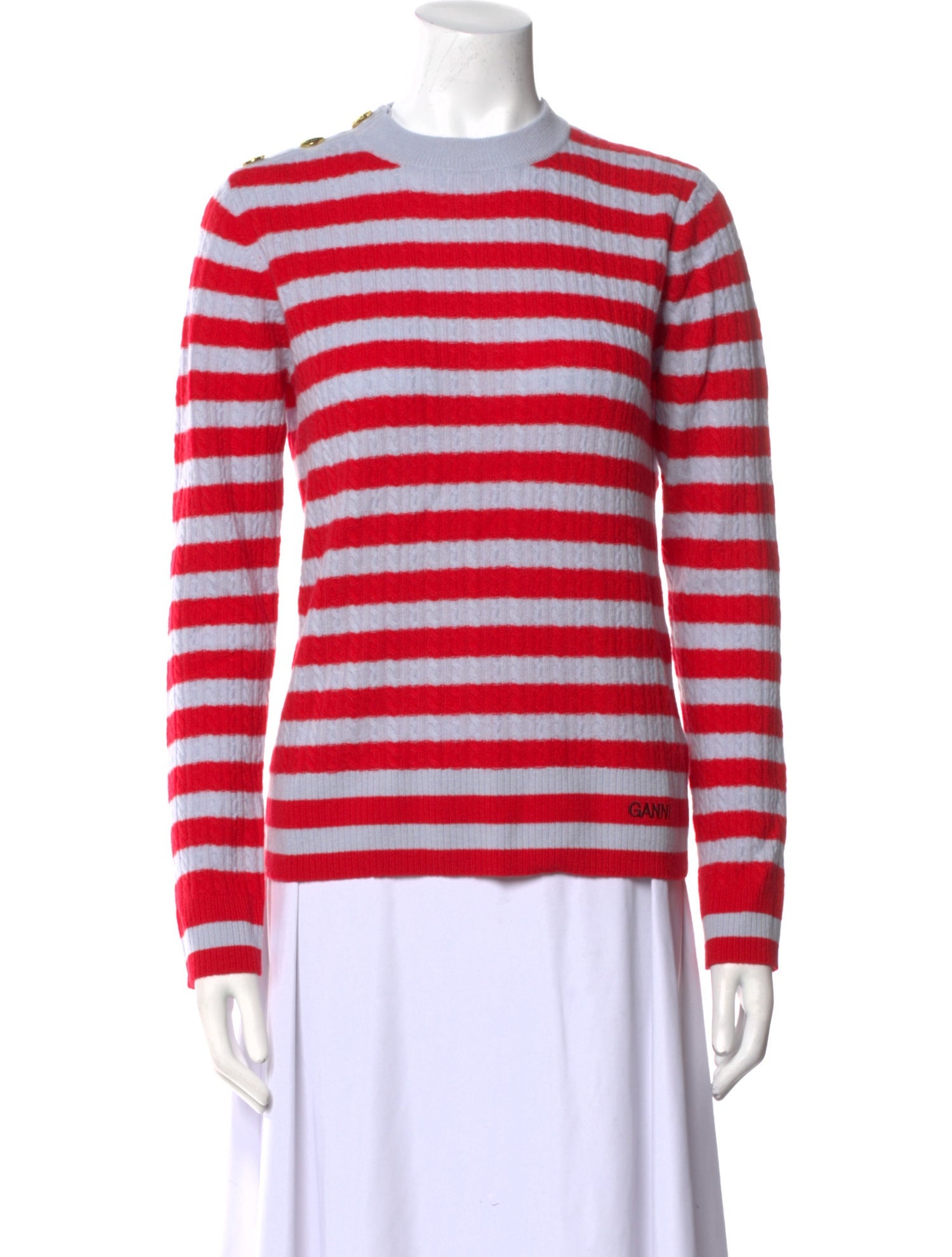 Ganni Cashmere Striped Sweater
