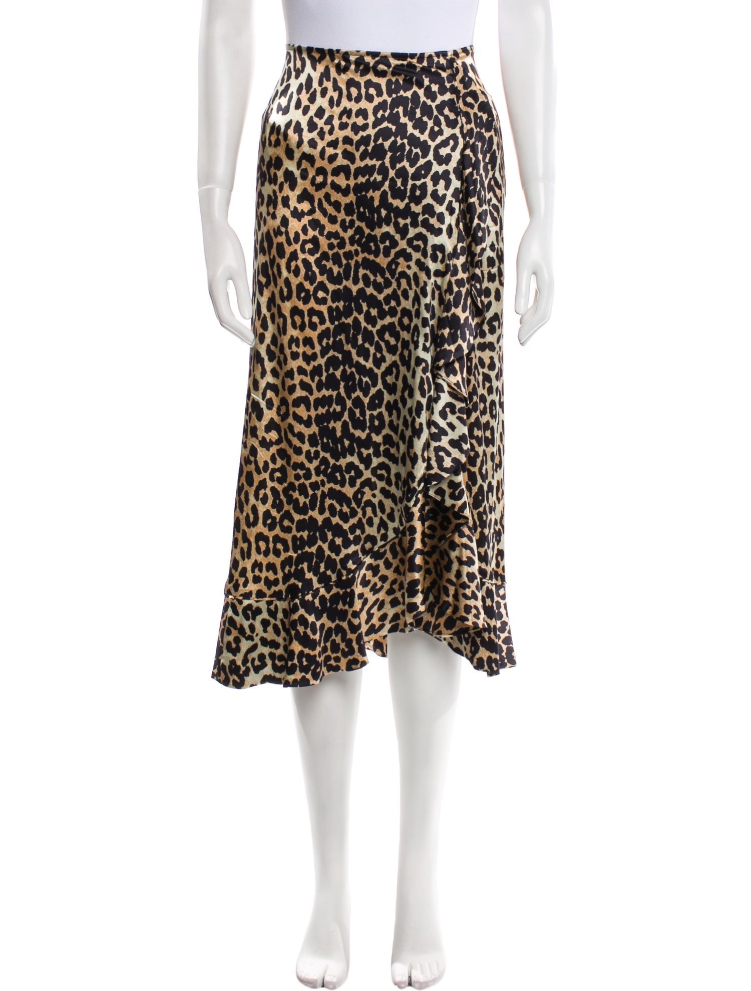 Ganni Silk Midi Length Skirt