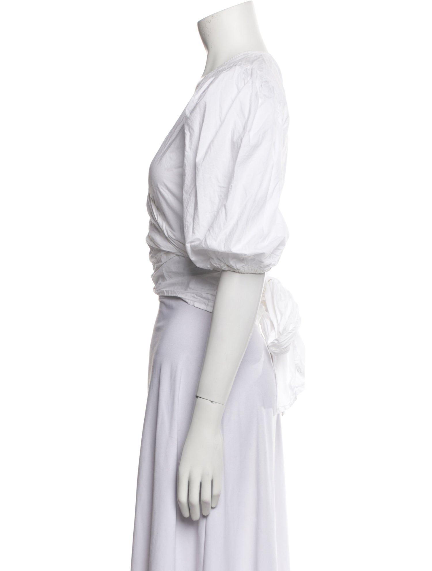 Ganni V-Neck Short Sleeve Crop Top