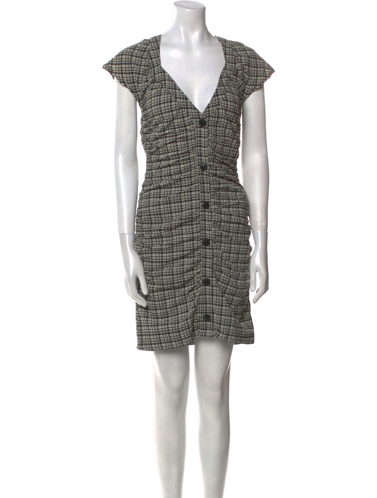 Ganni Plaid Print Mini Dress