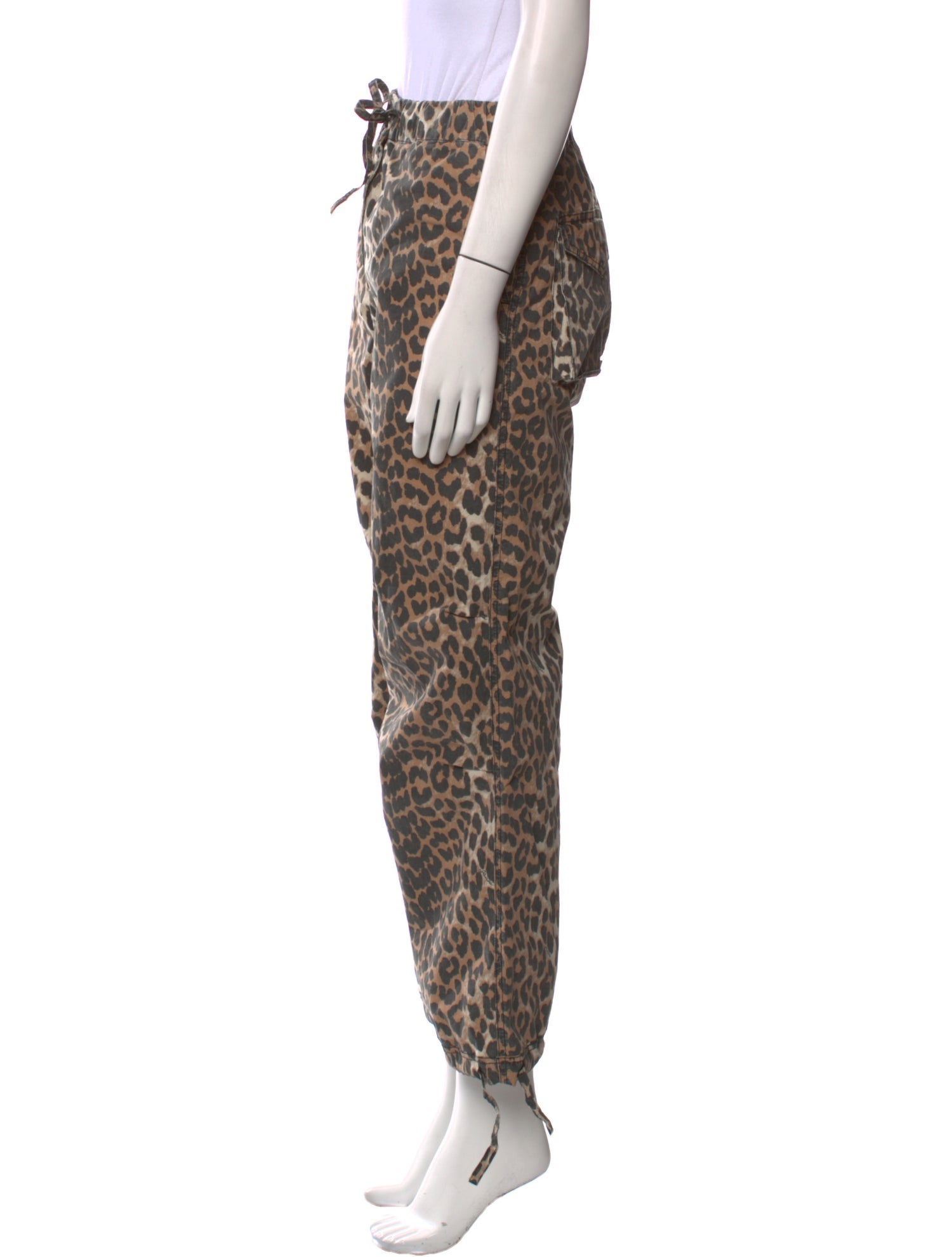Ganni Animal Print Wide Leg Pants