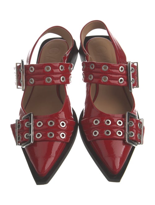 Ganni Patent Leather Slingback Flats