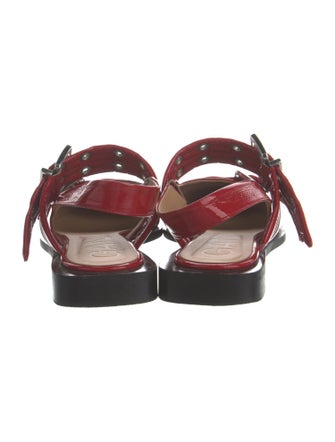 Ganni Patent Leather Slingback Flats