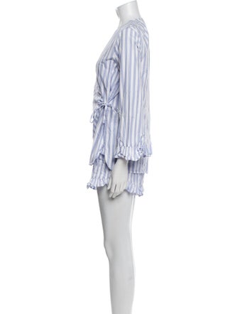 Ganni Striped Ruffle Embellishment Short Set