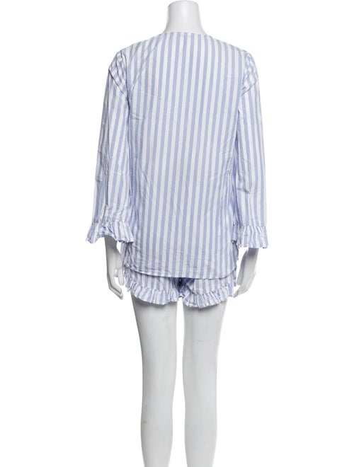 Ganni Striped Ruffle Embellishment Short Set