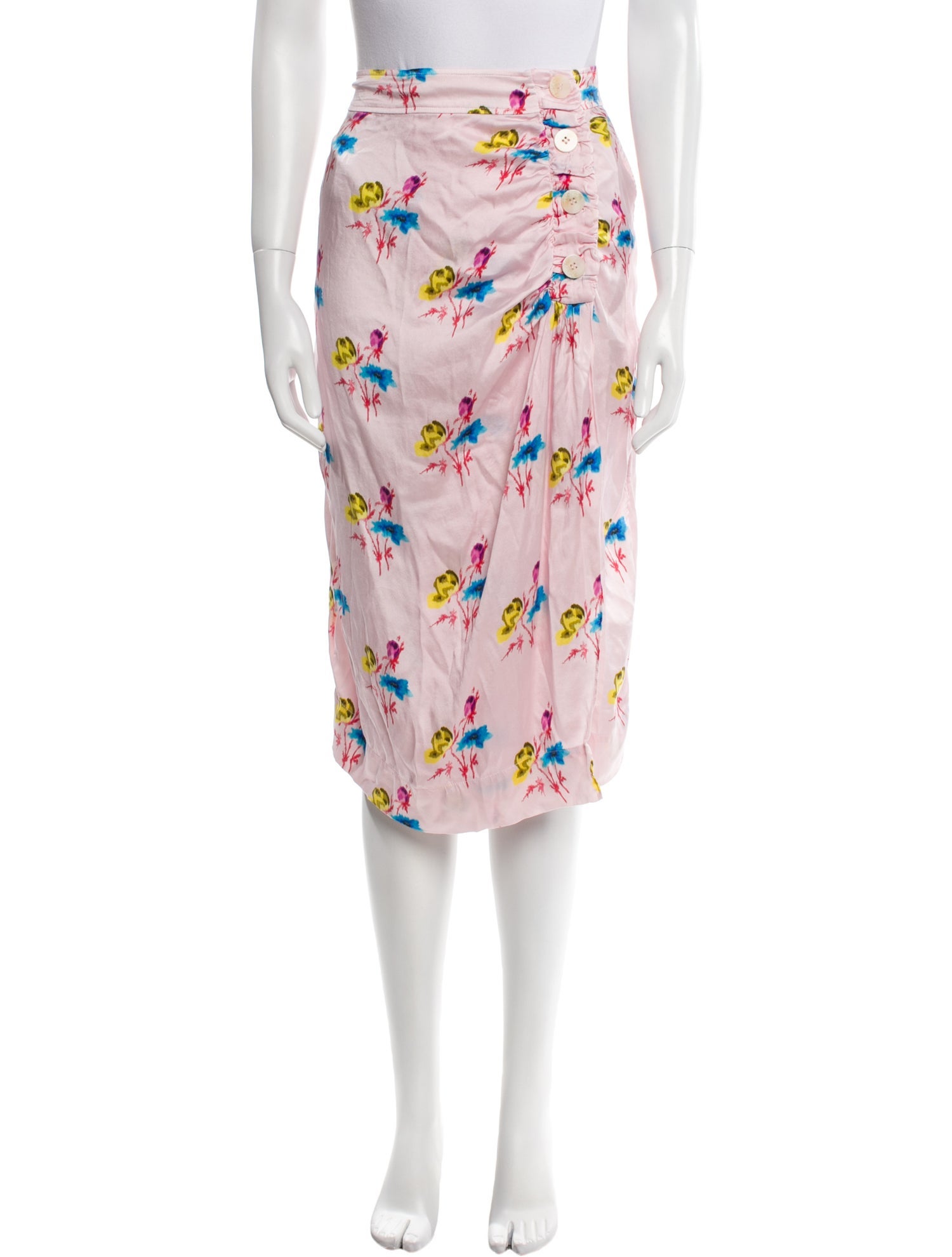 Ganni Silk Knee-Length Skirt