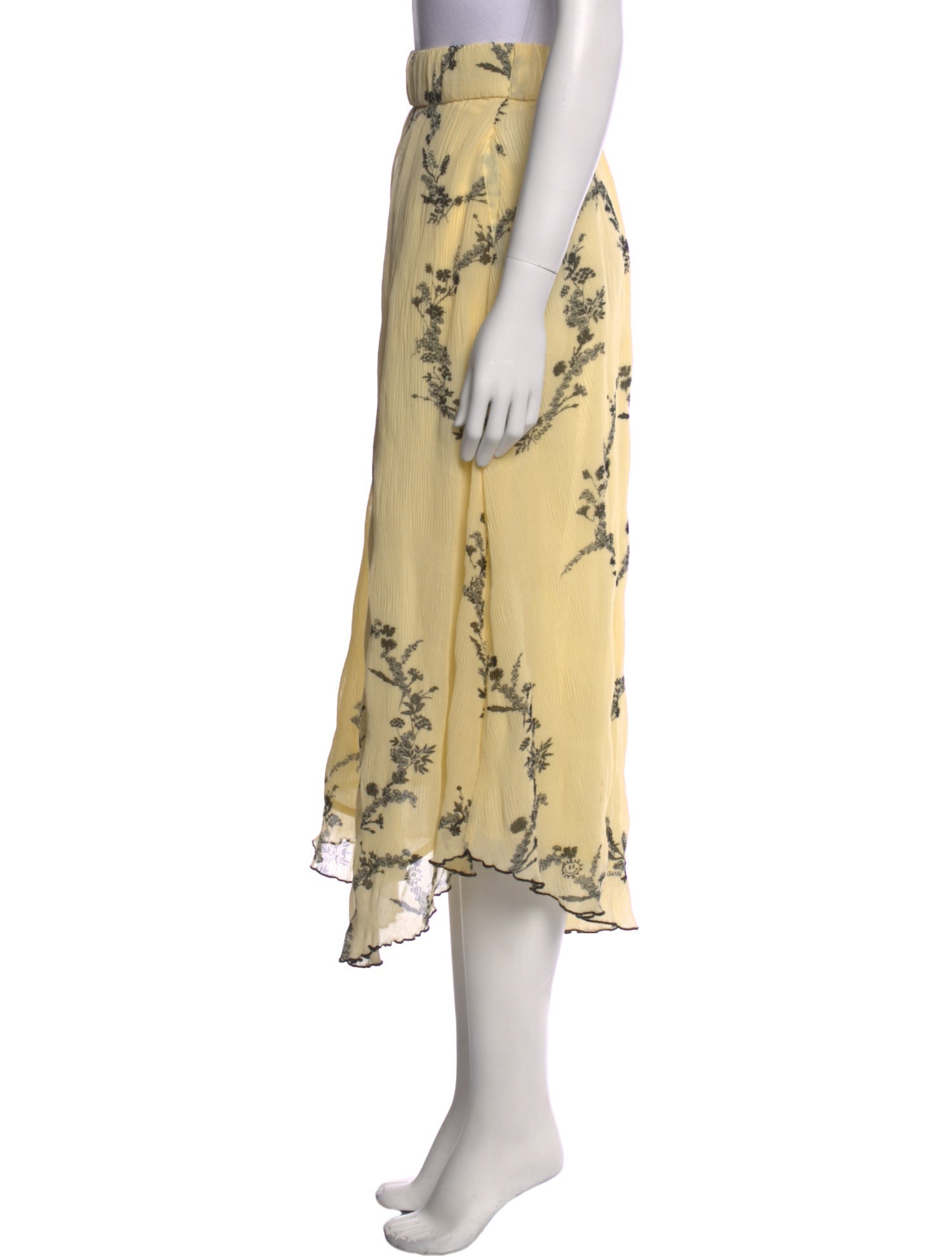 Ganni Floral Print Midi Length Skirt