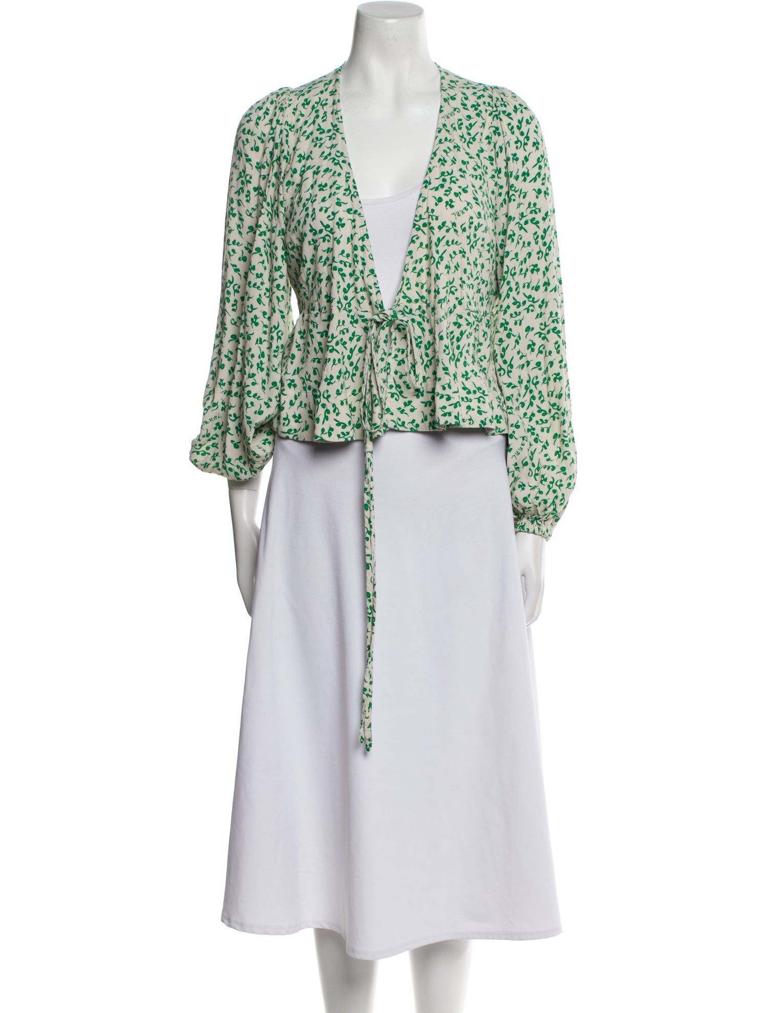 Ganni Printed V-Neck Top