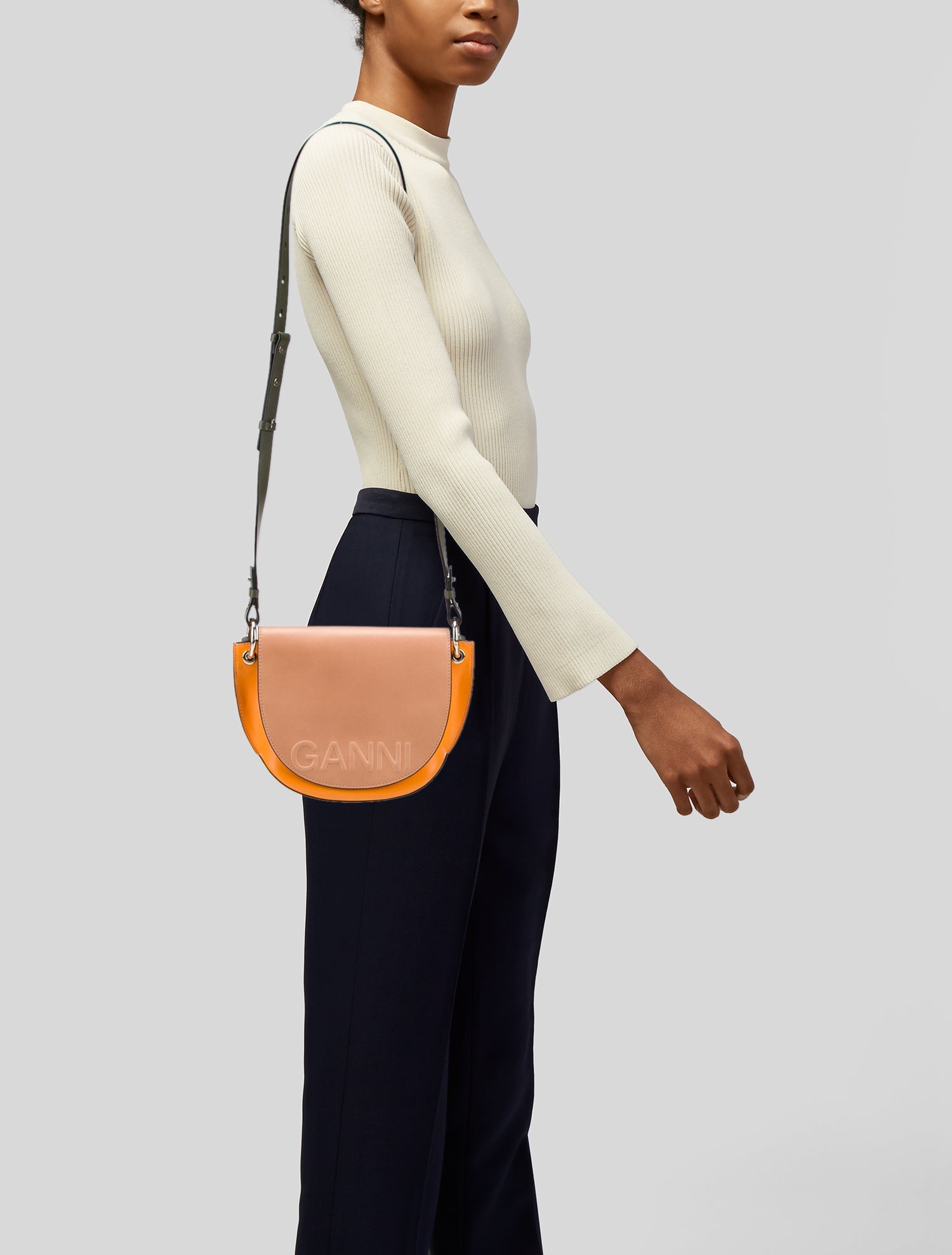 Ganni Leather Crossbody Bag