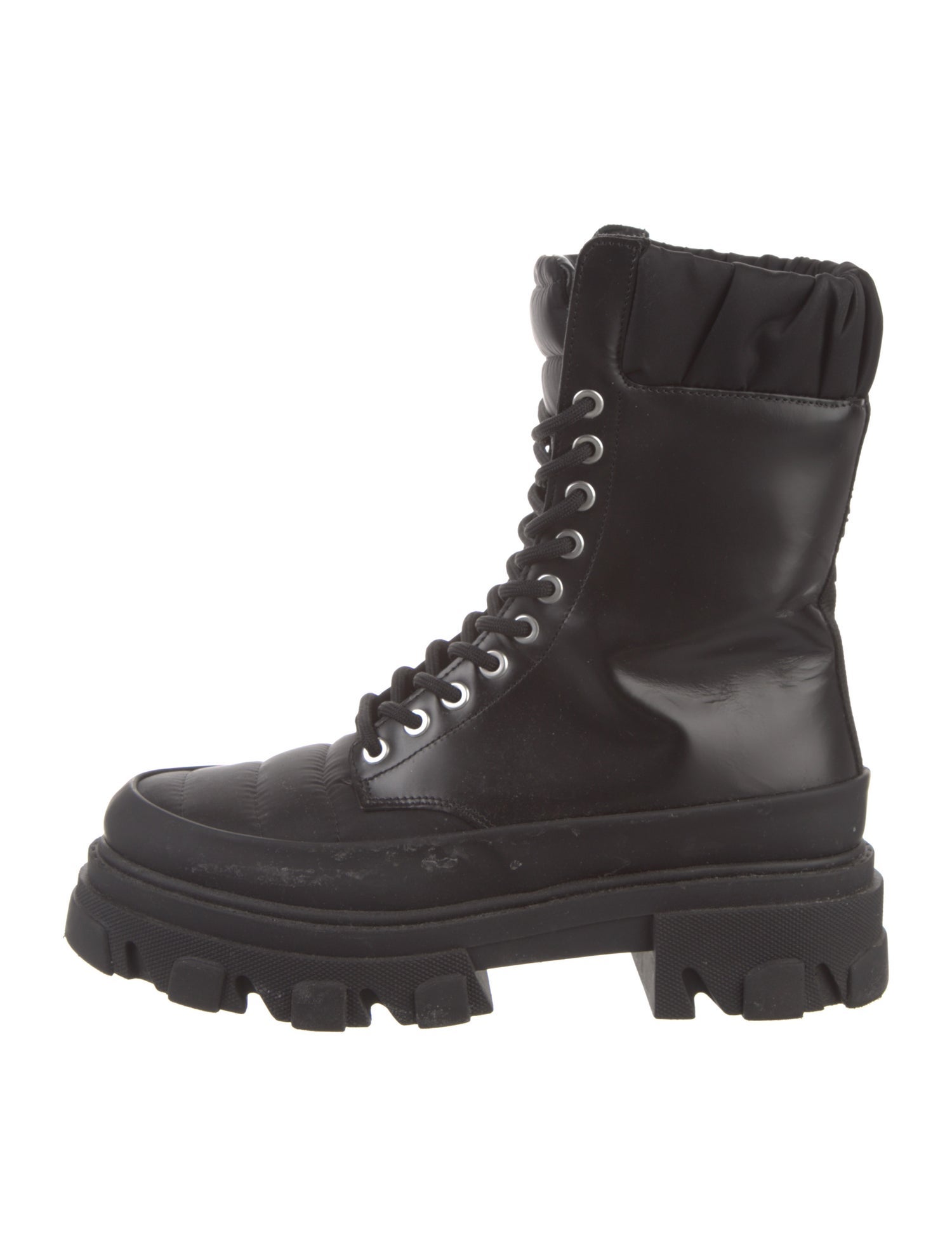 Ganni Leather Combat Boots