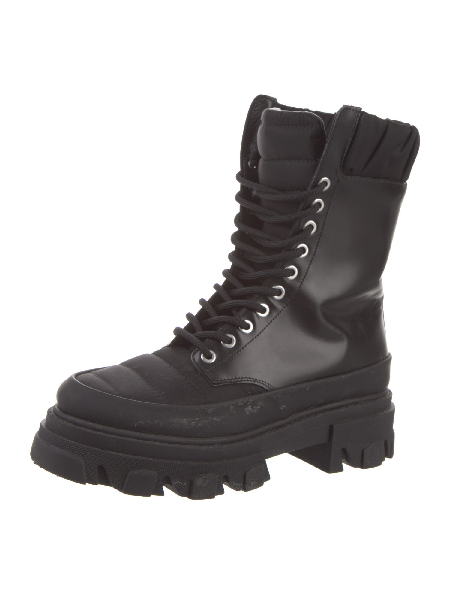 Ganni Leather Combat Boots