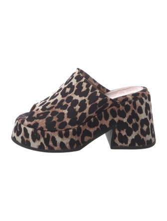 Ganni Animal Print Slides