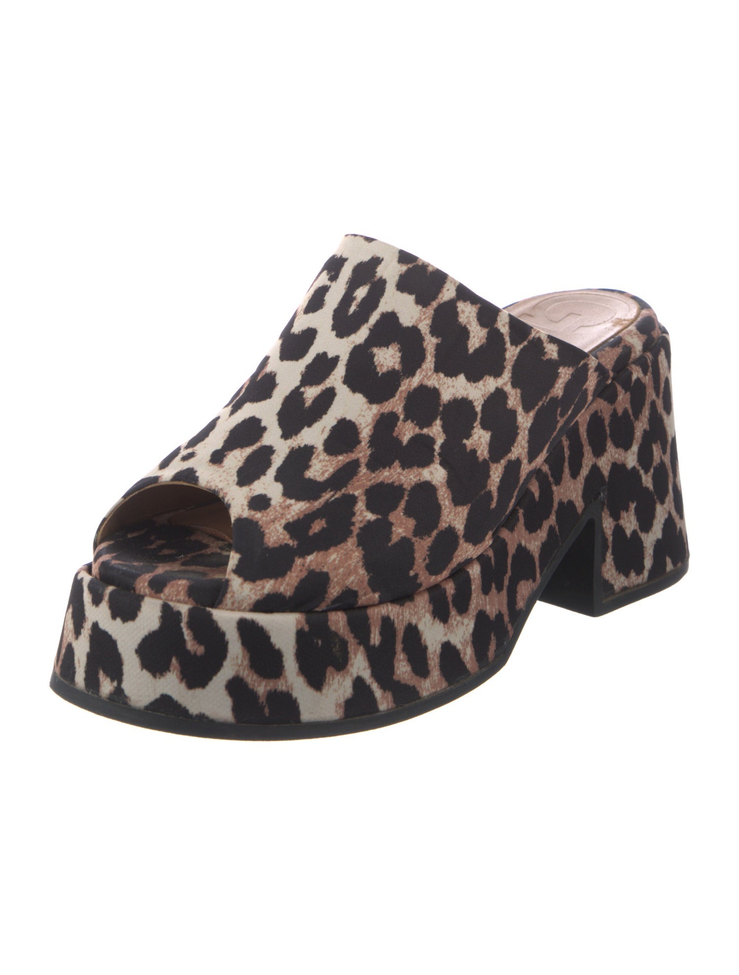 Ganni Animal Print Slides
