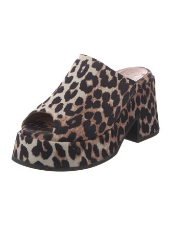 Ganni Animal Print Slides
