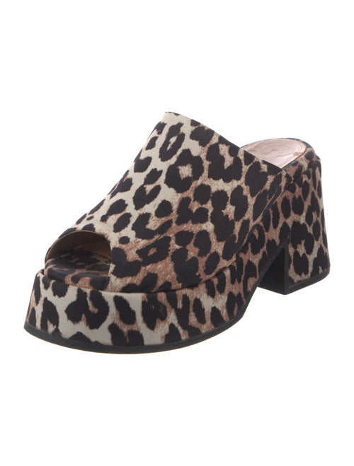 Ganni Animal Print Slides