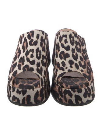 Ganni Animal Print Slides