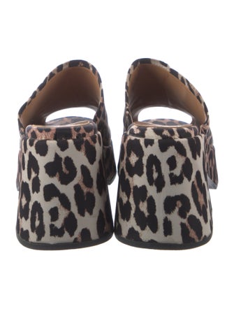 Ganni Animal Print Slides