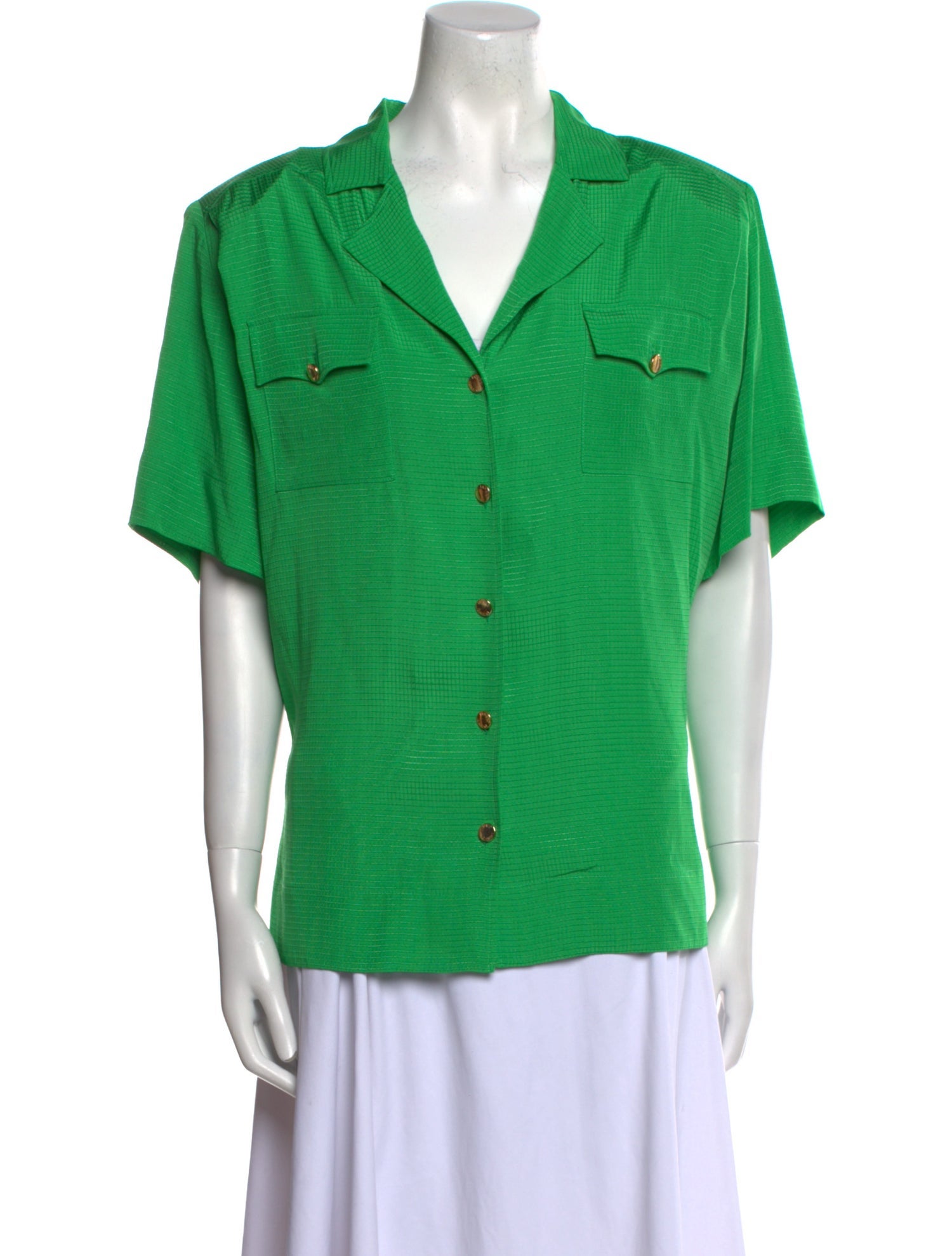 Ganni Short Sleeve Button-Up Top