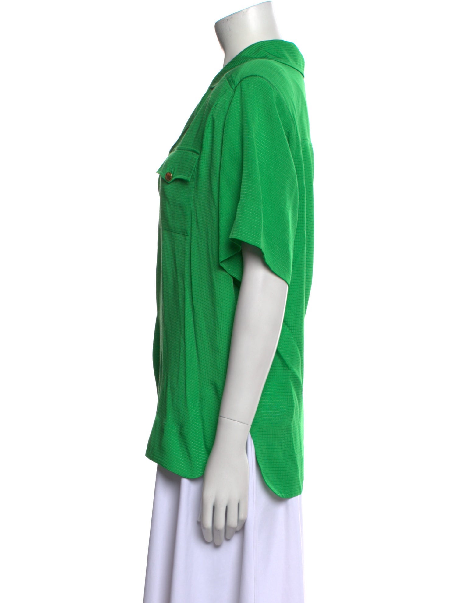 Ganni Short Sleeve Button-Up Top