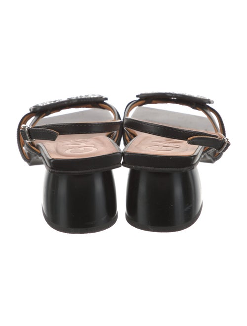 Ganni Leather Crystal Embellishments Slingback Sandals