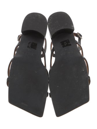 Ganni Leather Crystal Embellishments Slingback Sandals