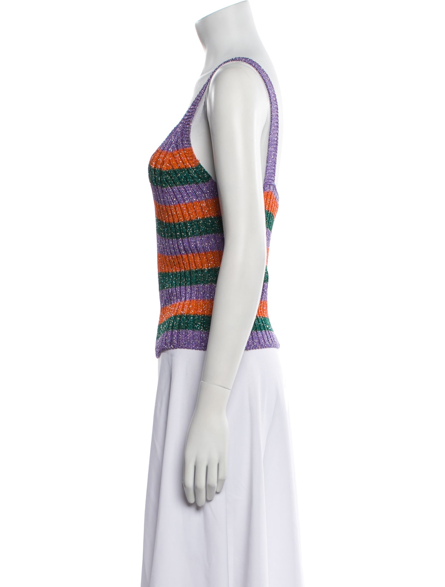 Ganni Striped V-Neck Top