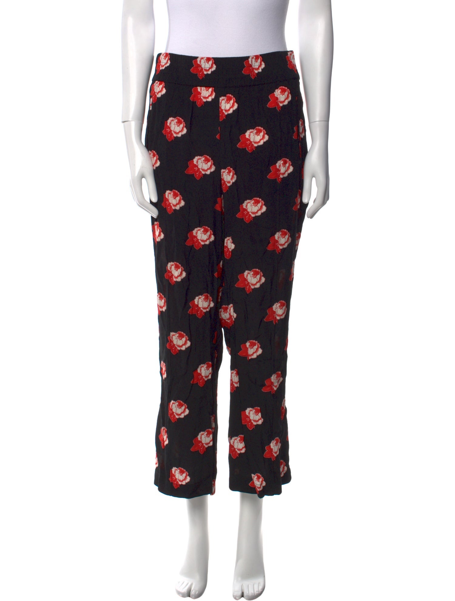 Ganni Floral Print Straight Leg Pants