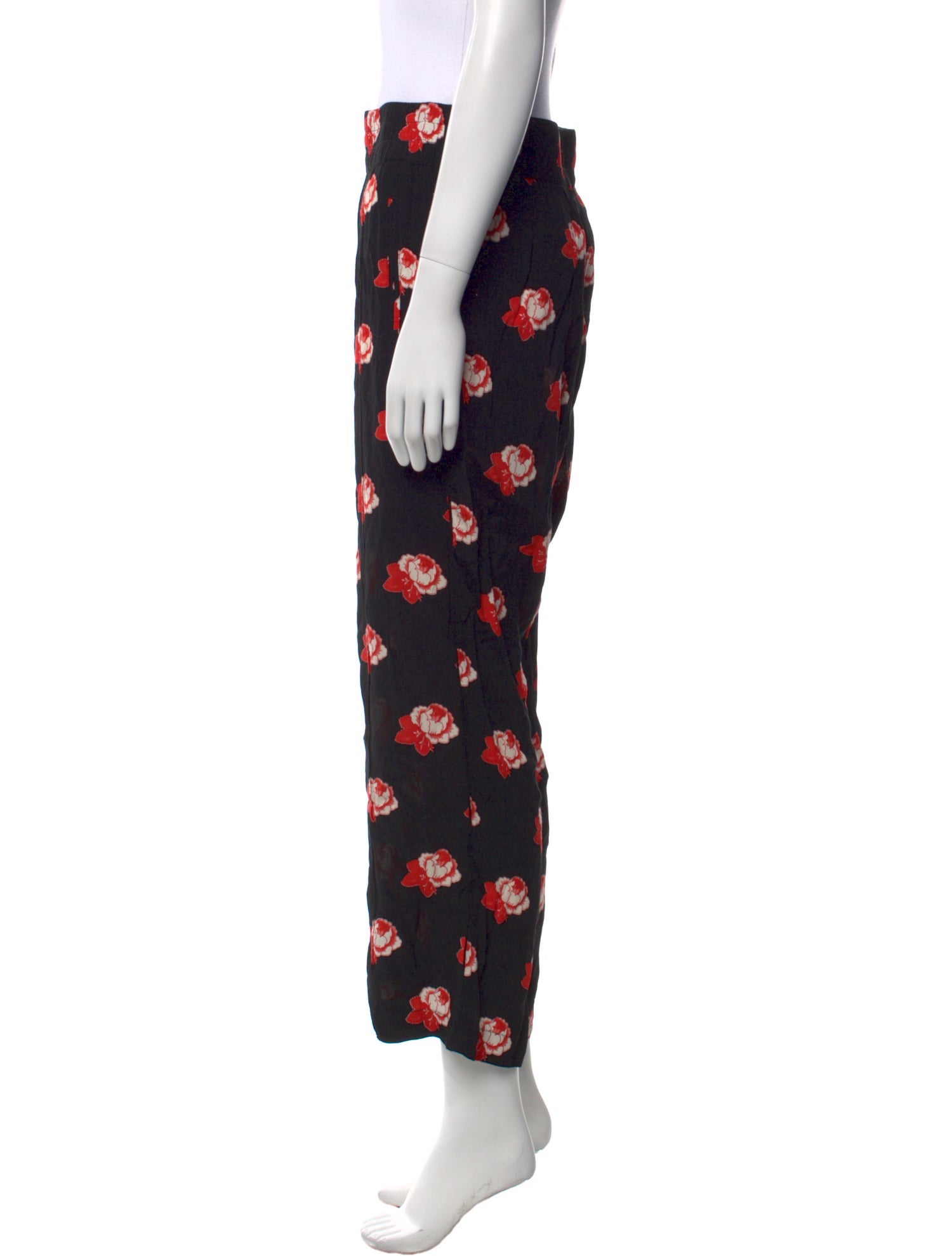 Ganni Floral Print Straight Leg Pants