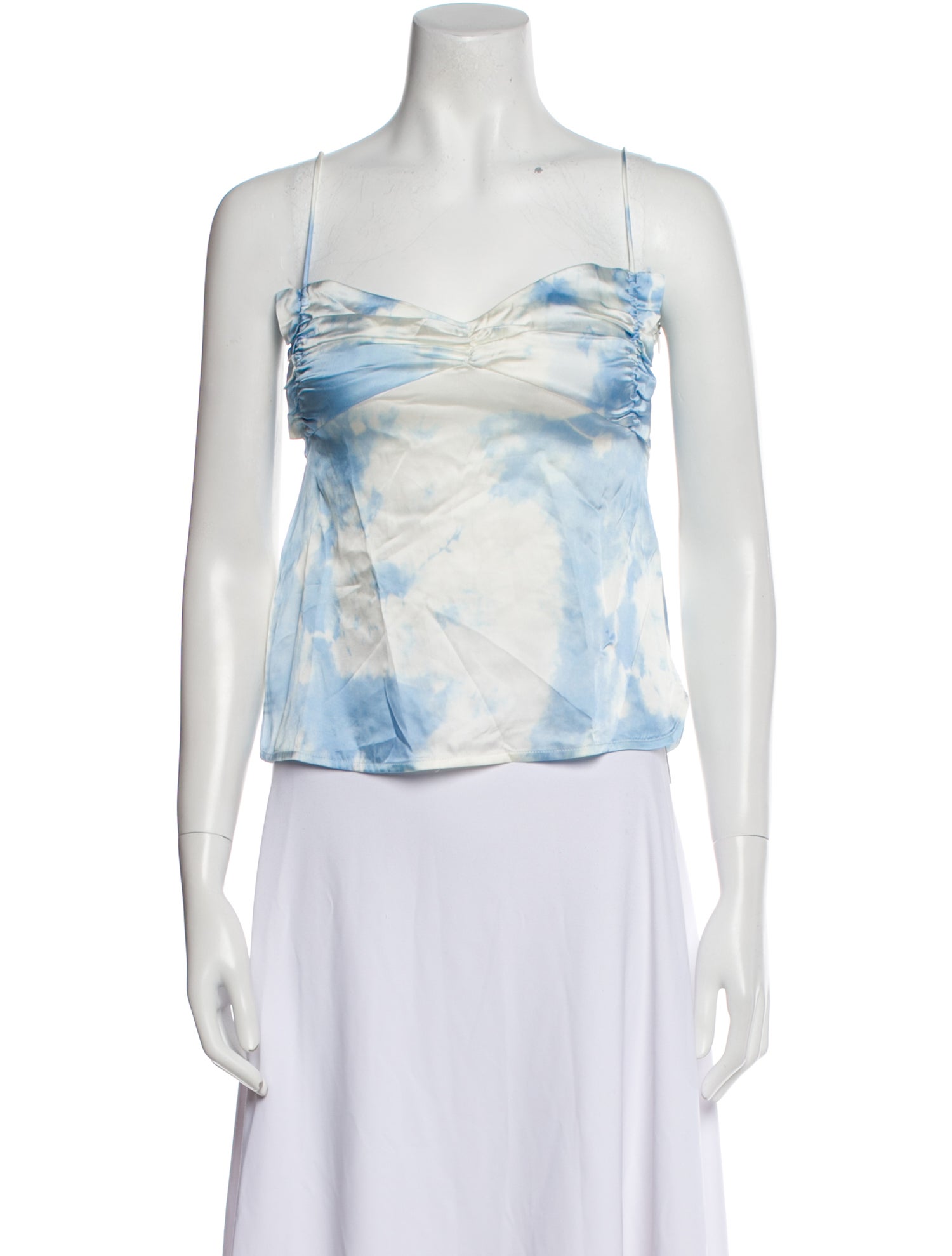 Ganni Tie-Dye Print Strapless Crop Top