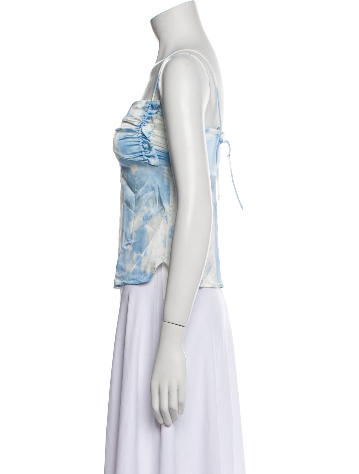 Ganni Tie-Dye Print Strapless Crop Top