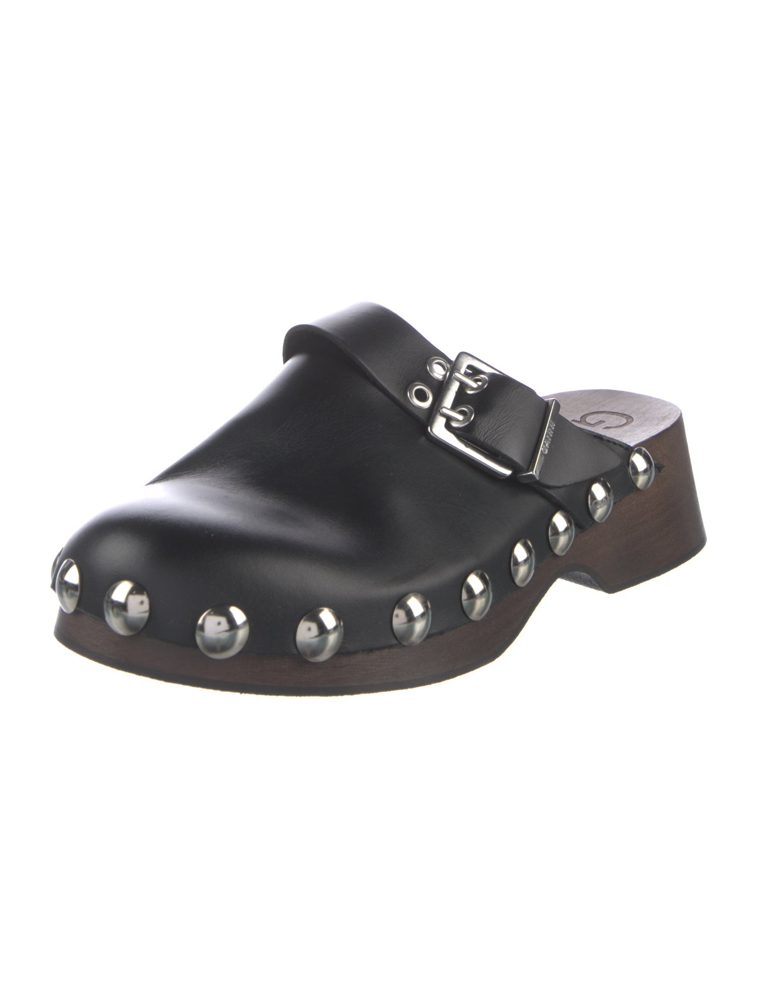 Ganni Leather Studded Accents Mules