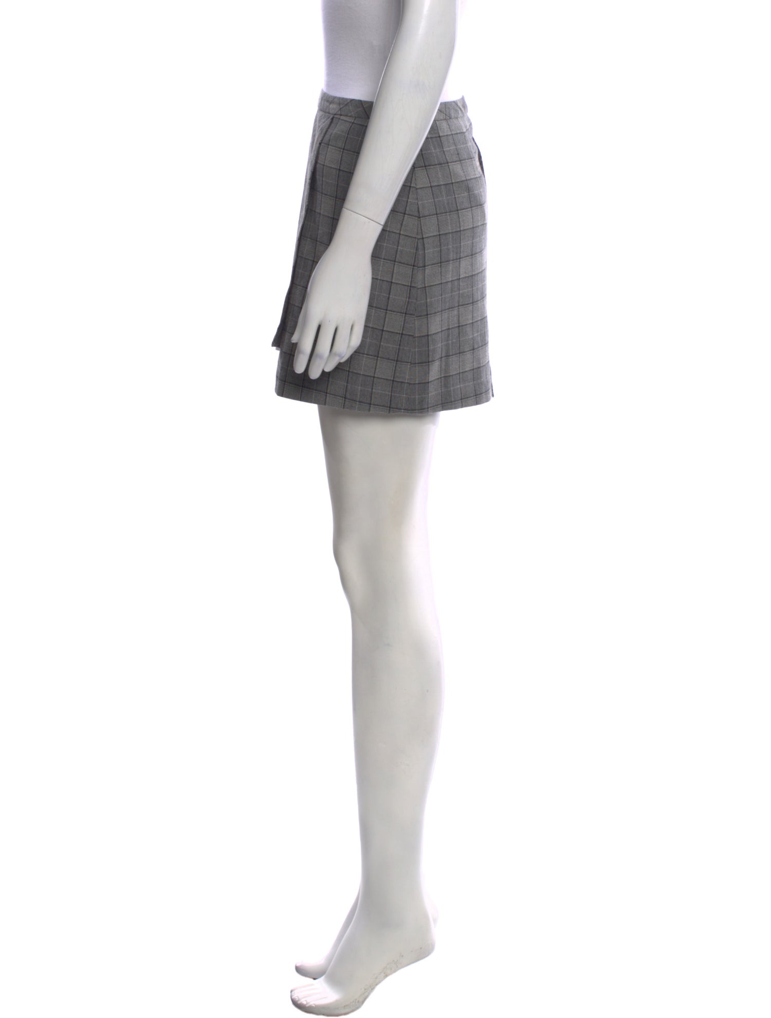 Ganni Plaid Print Mini Skirt