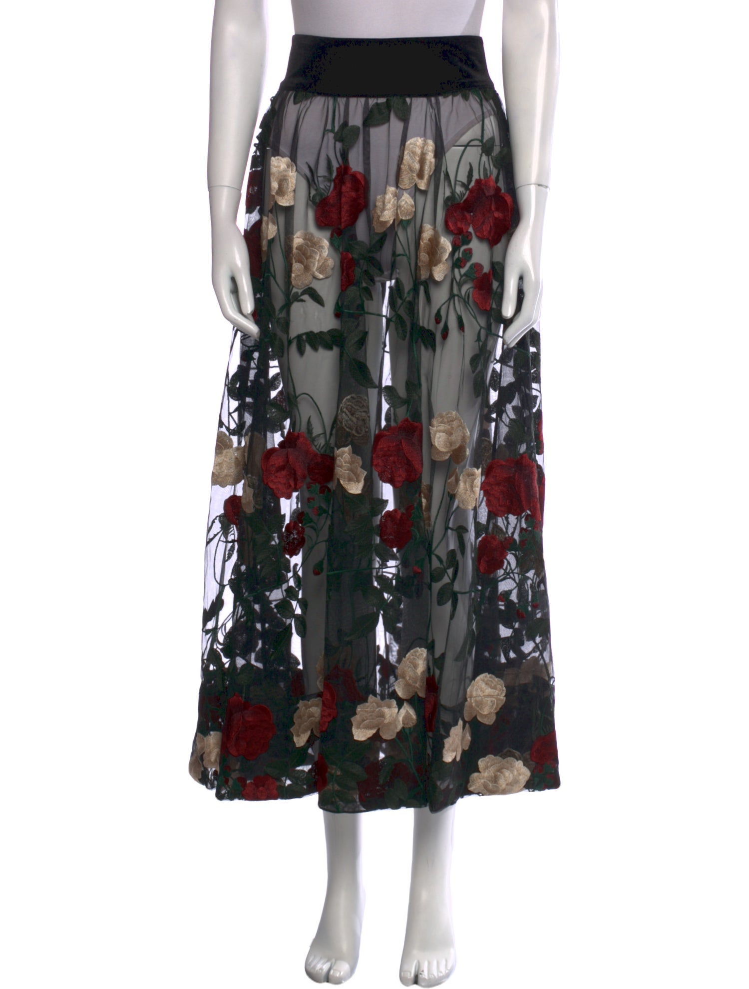 Ganni Floral Print Midi Length Skirt