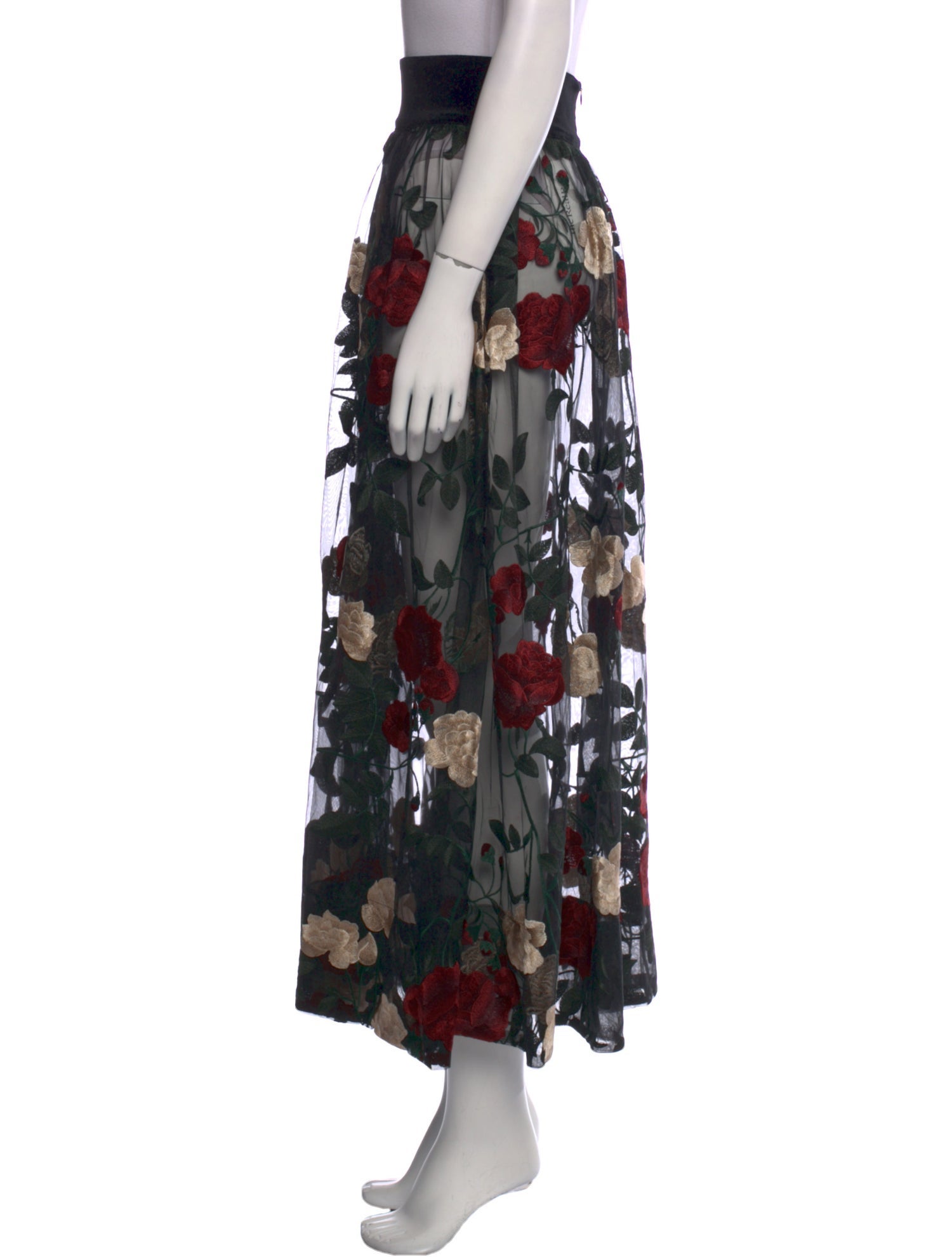 Ganni Floral Print Midi Length Skirt