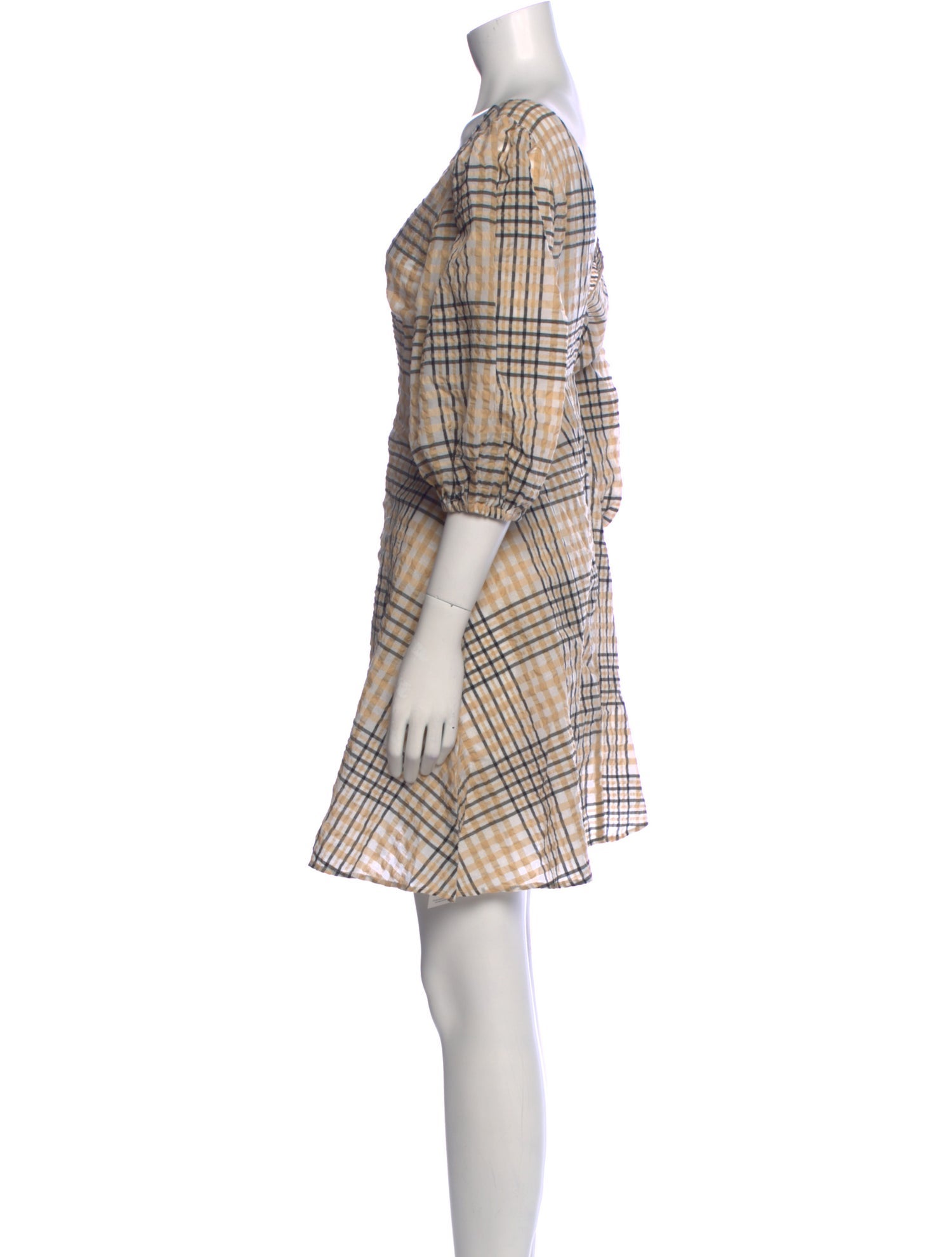 Ganni Plaid Print Mini Dress