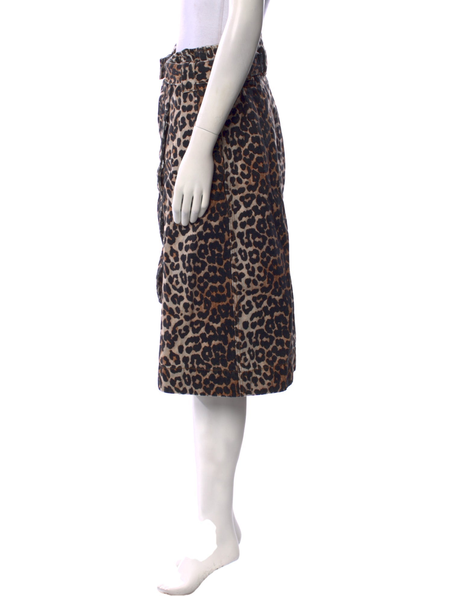 Ganni Animal Print Knee-Length Skirt