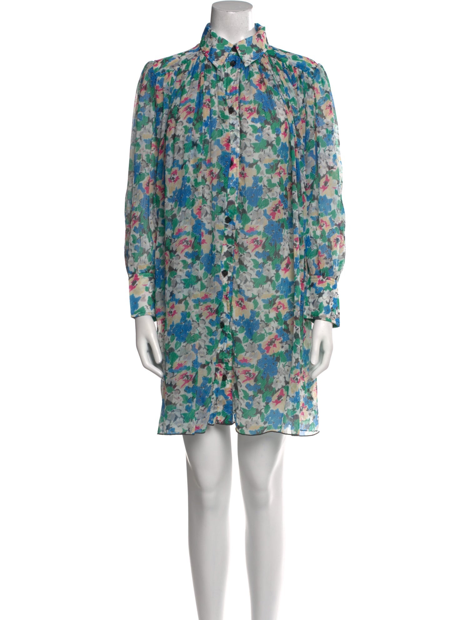 Ganni Floral Print Knee-Length Dress