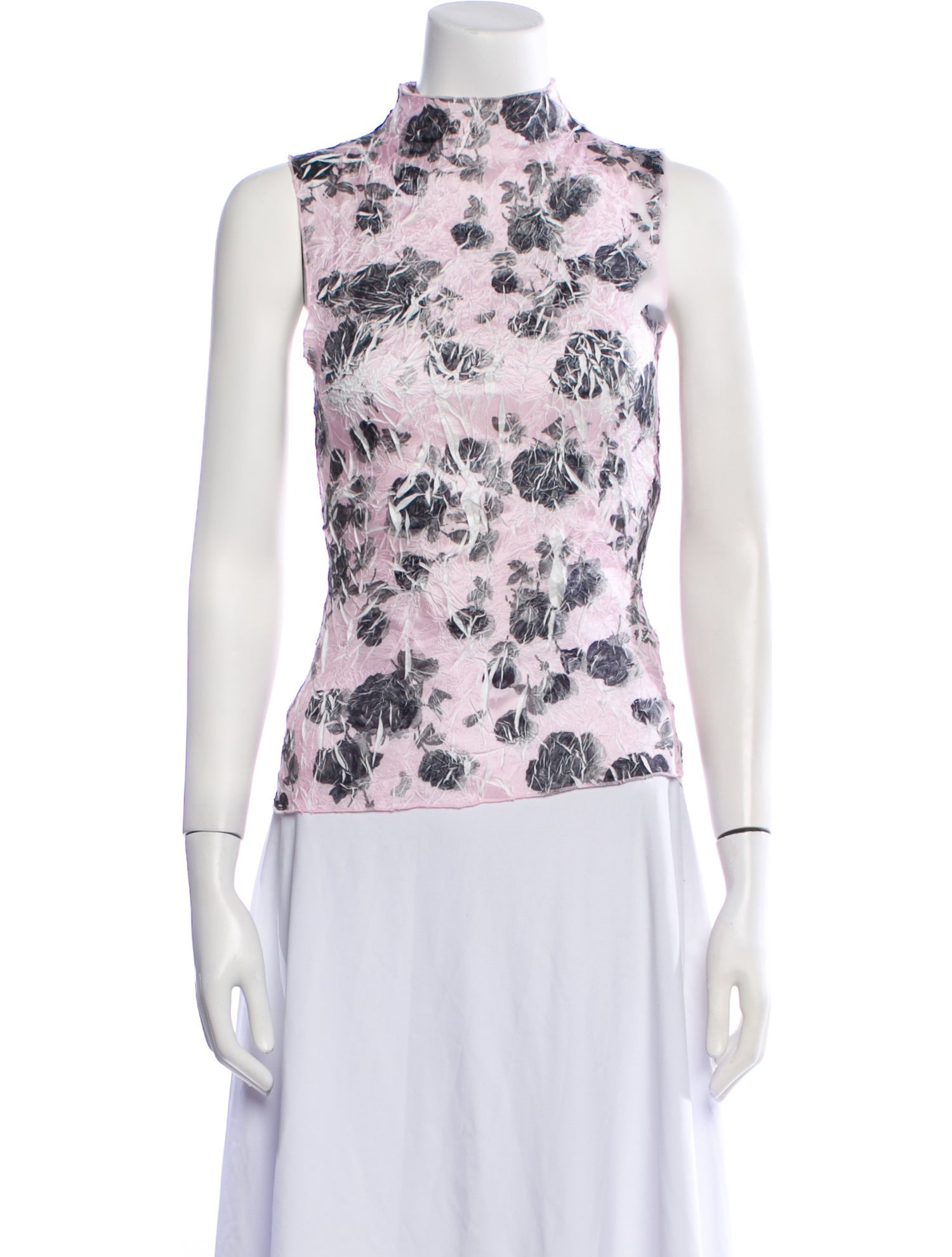 Ganni Floral Print Mock Neck Top w/ Tags