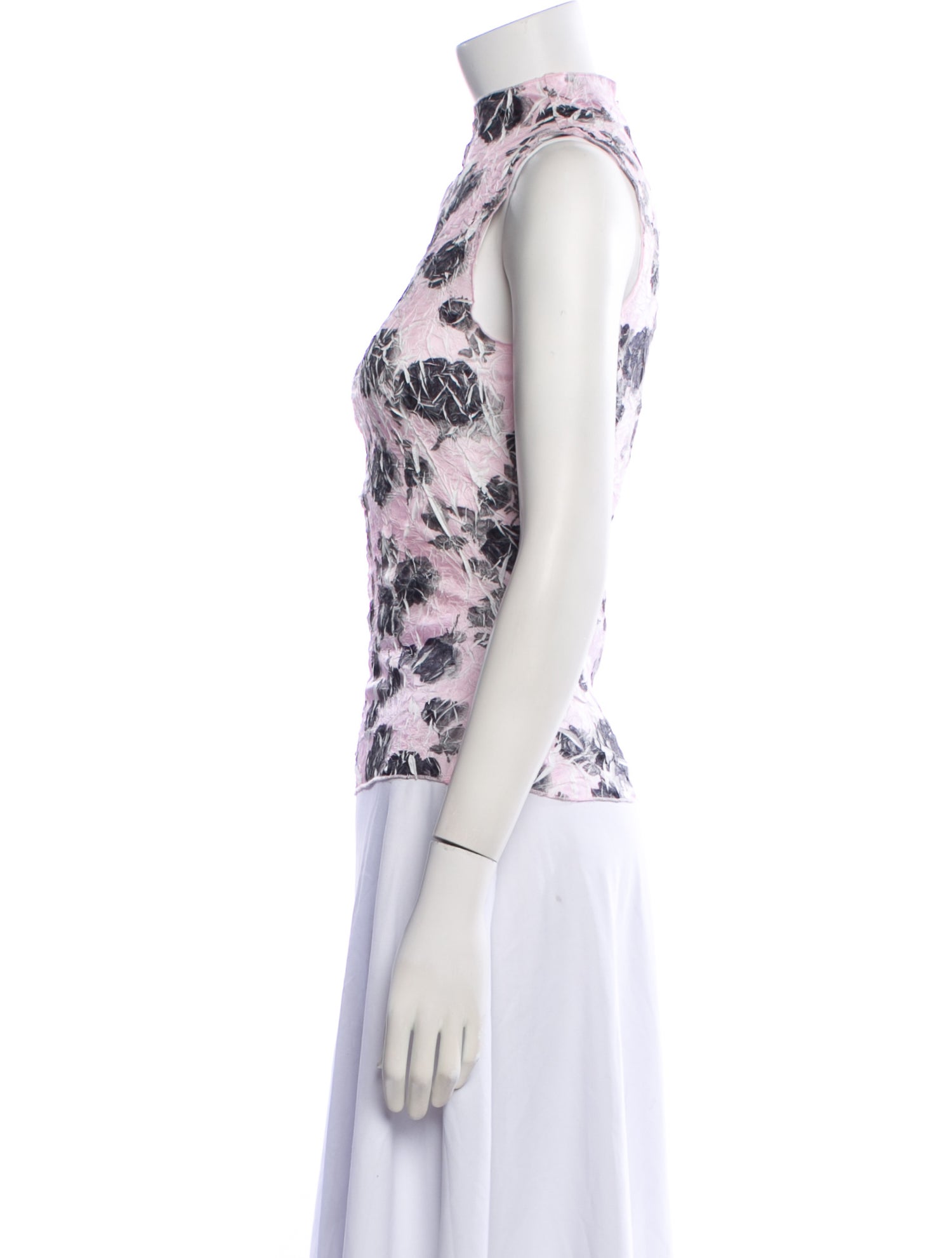 Ganni Floral Print Mock Neck Top w/ Tags