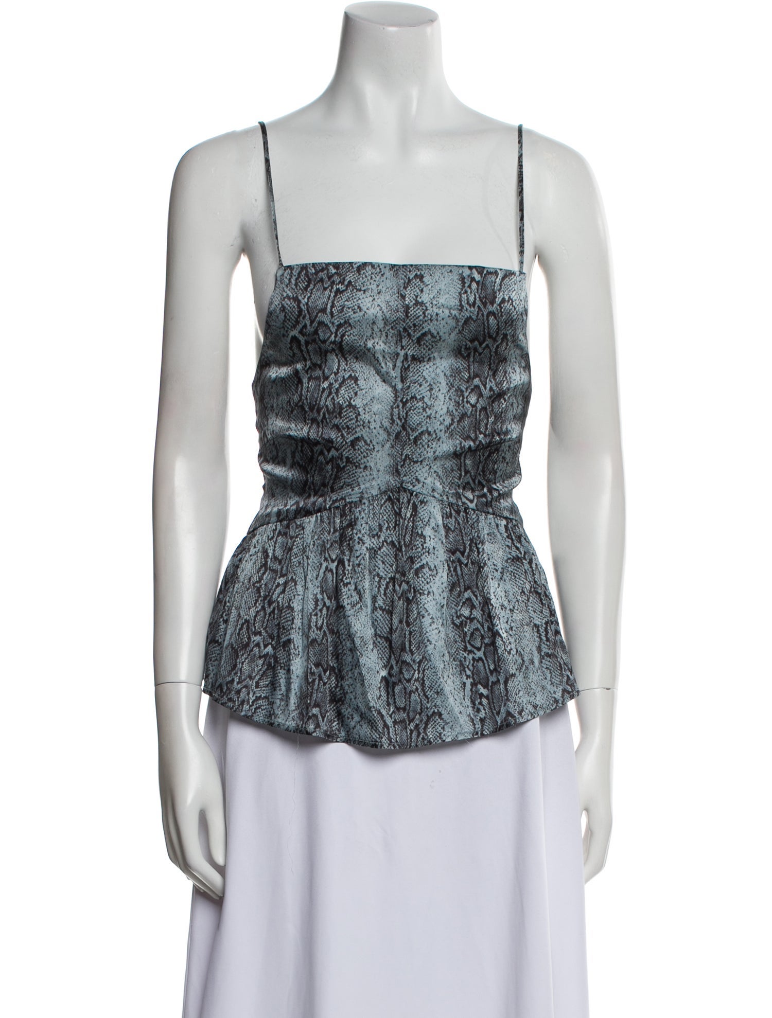 Ganni Printed Square Neckline Top w/ Tags