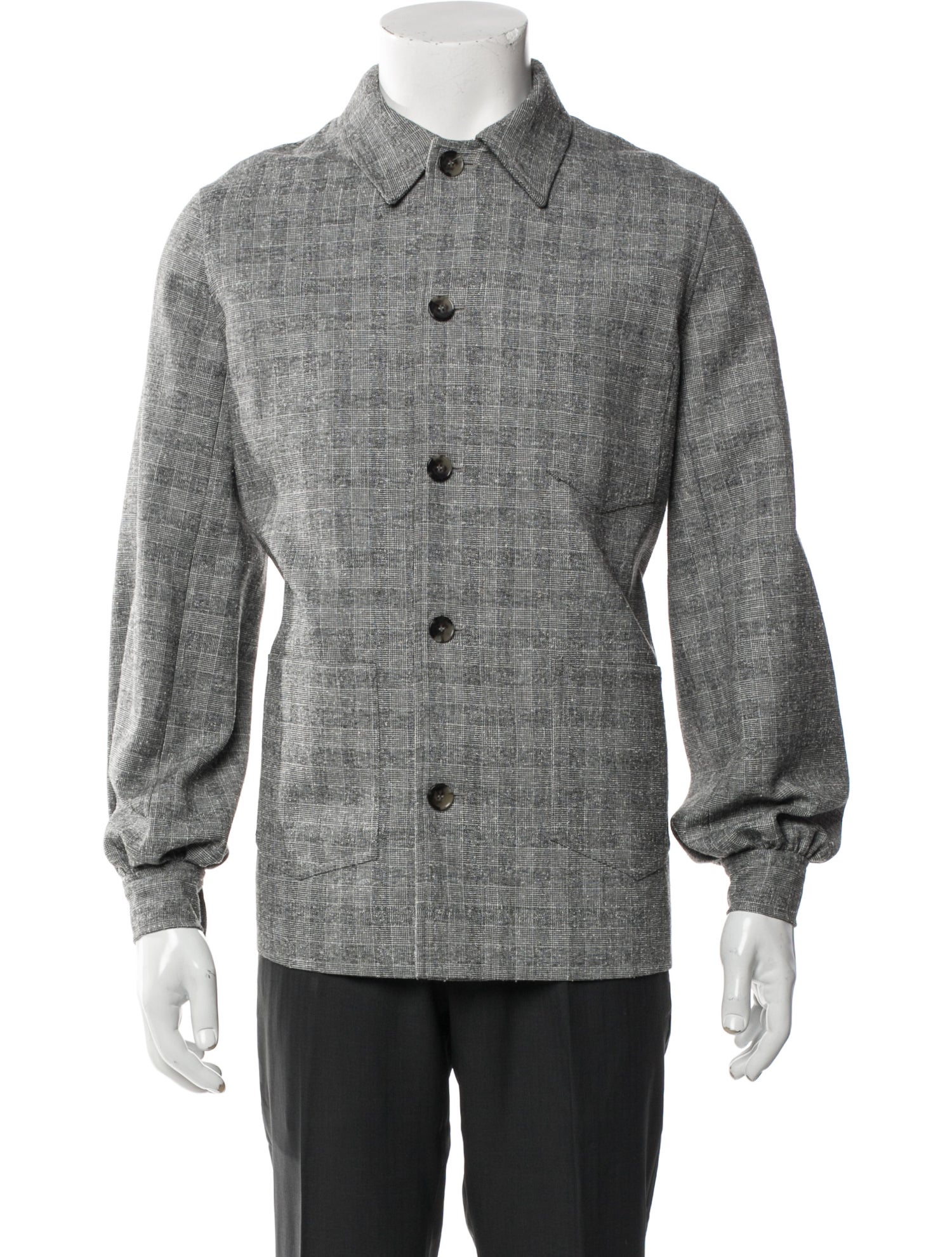 Ganni Plaid Print Denim Jacket