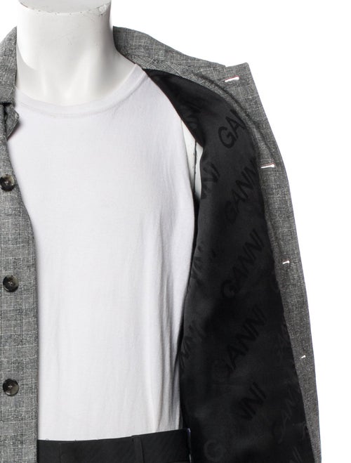 Ganni Plaid Print Denim Jacket